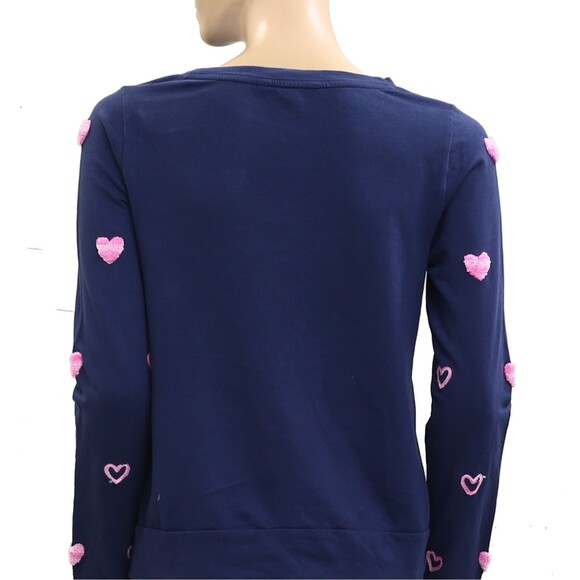 Lilly Pulitzer Rami Sweatshirt Pullover Top Heart Embroidered Cotton XS 279763 - Picture 8 of 10
